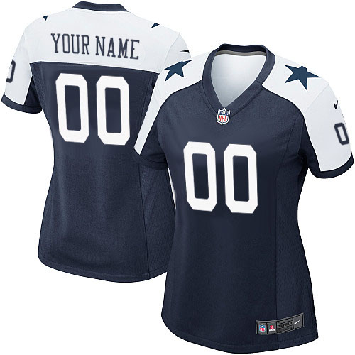 Nike Dallas Cowboys Customized Navy Blue Throwback Stitched Women's NFL Jersey